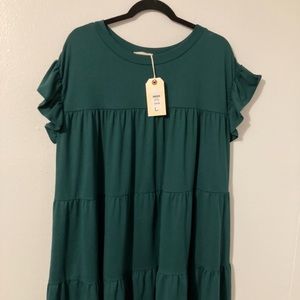 Green Tiered Tunic Dress